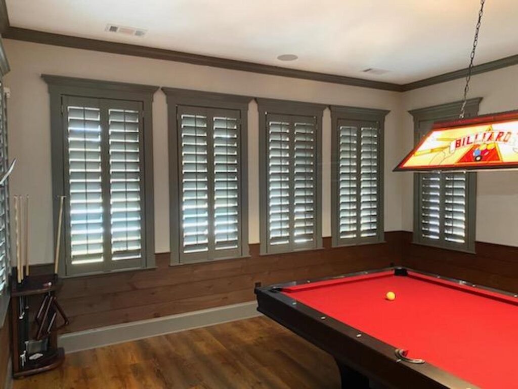 pool room plantation shutters